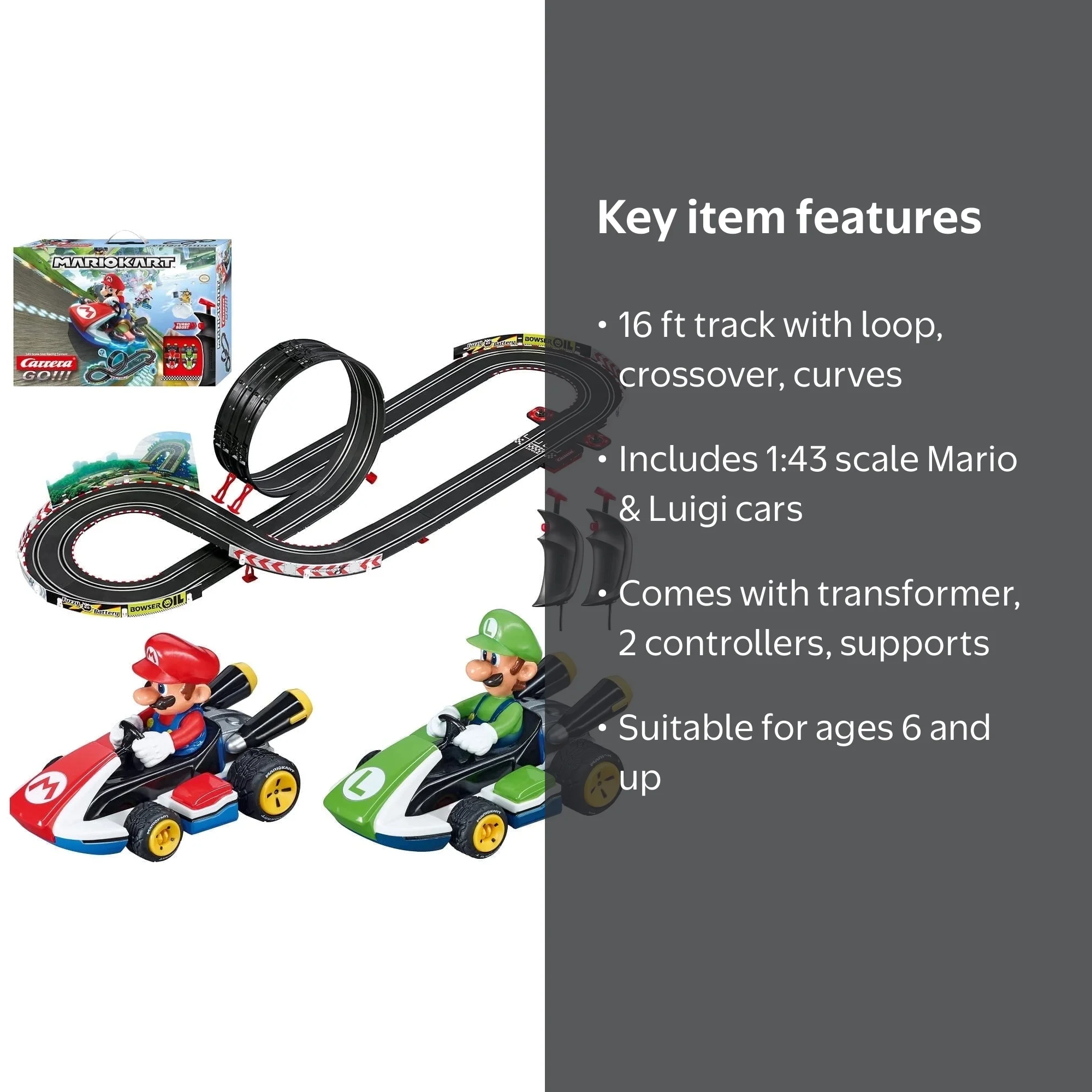 Carrera GO!!! Mario Kart Slot Car Racing Kids Toy Race Track Set
