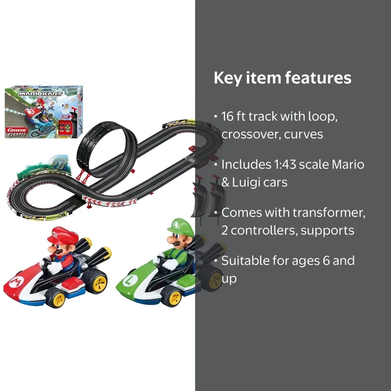 Carrera GO!!! マリオカート Carrera GO!!! Mario Kart Slot Car Racing Kids Toy Race Track Set