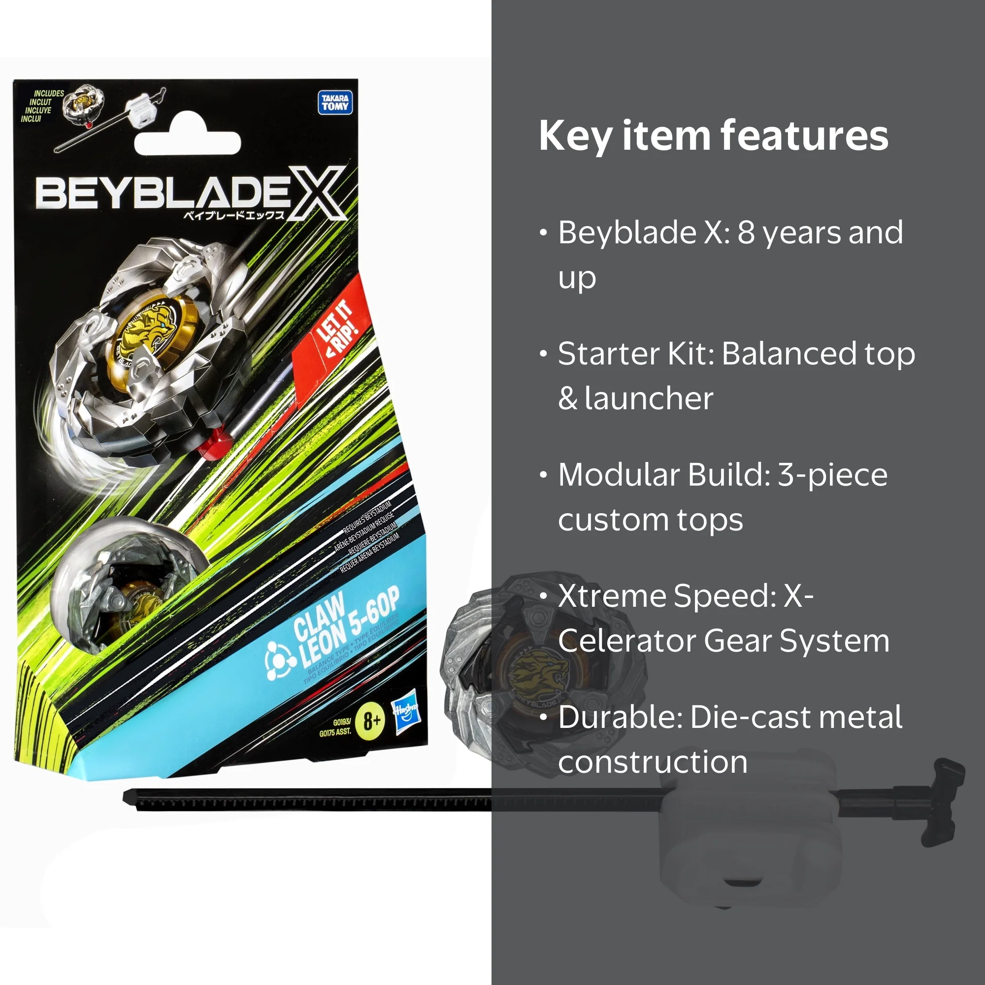 Beyblade, Battling Top Set, Claw Leon 5-60P Starter Pack, Ages 8+