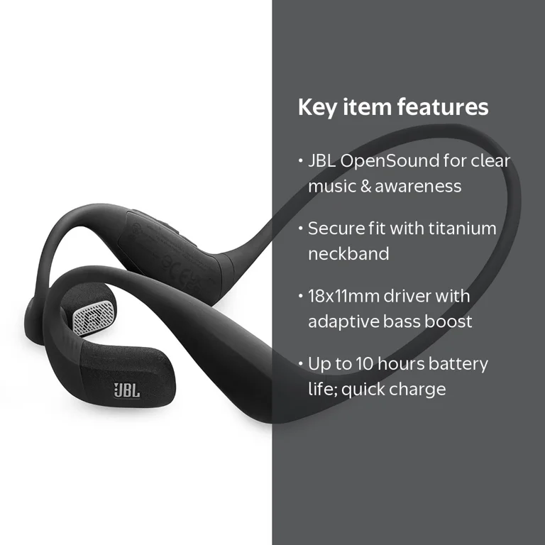 JBL, Endurance Pace, Open-Ear Sport Headphones, Black Gray