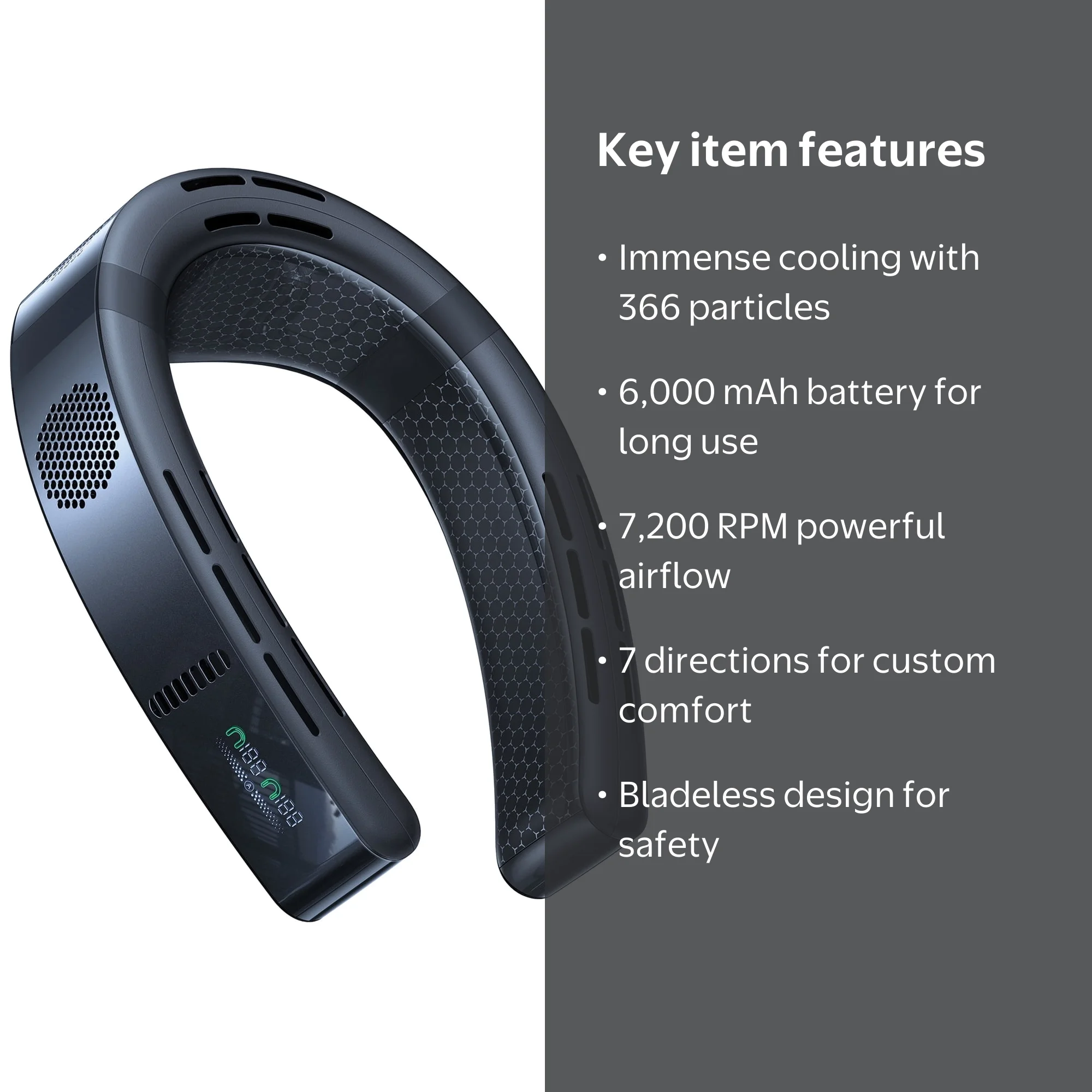 TORRAS Portable Neck Fan, COOLiFY Cyber Smart AI-Control Wearable
