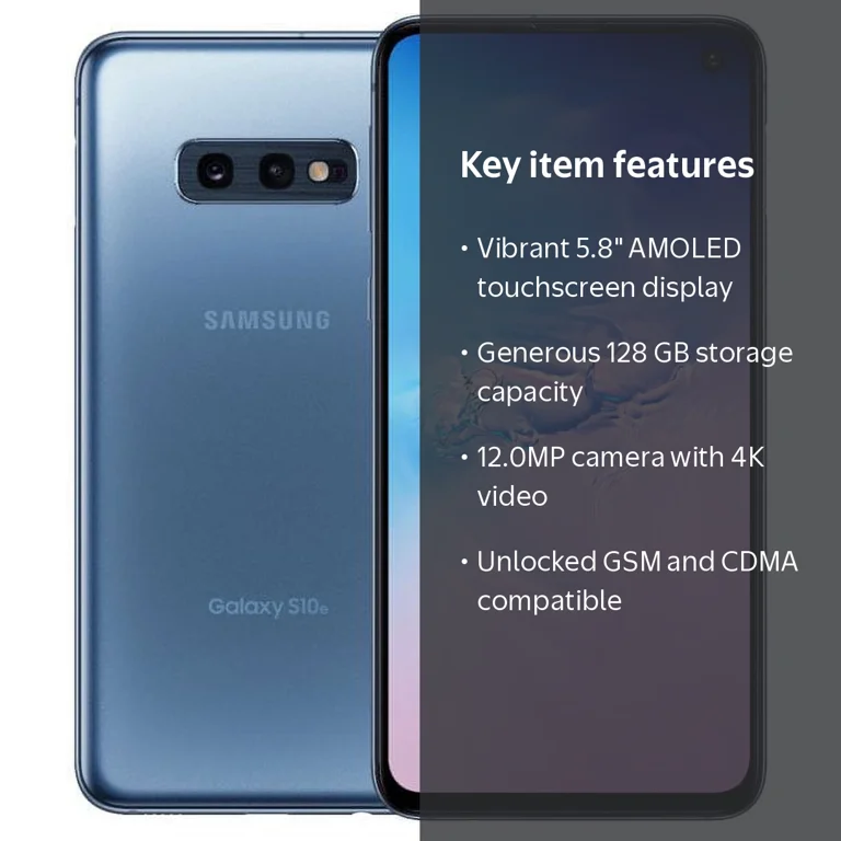 Restored Samsung G970 Galaxy S10e, 128 GB, Prism Blue - Fully