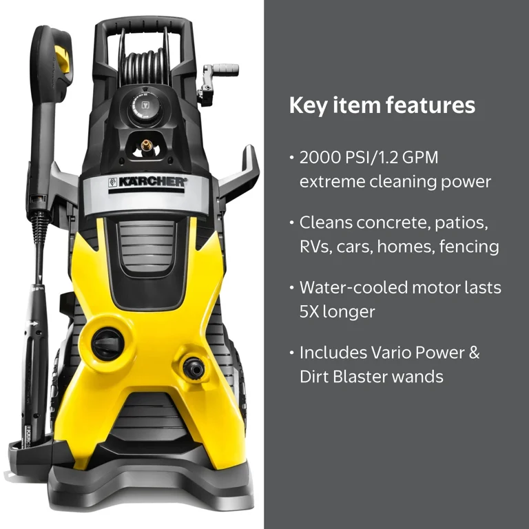 Karcher K5 Premium Electric Power Pressure Washer, 2000 PSI, 1.45