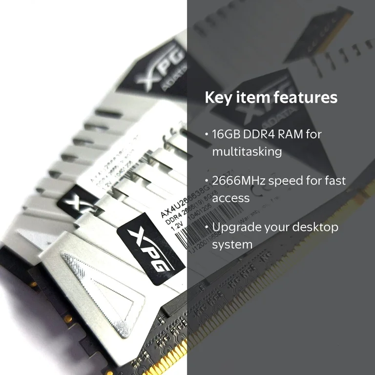 ADATA XPG 16GB DDR4 2666MHz Desktop RAM, 2 x 8GB Modules