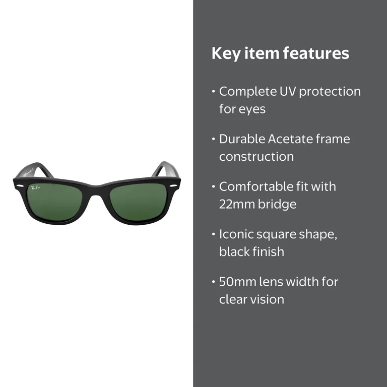 Ray-Ban RB2140 Original Wayfarer Classic 50MM Sunglasses, Black