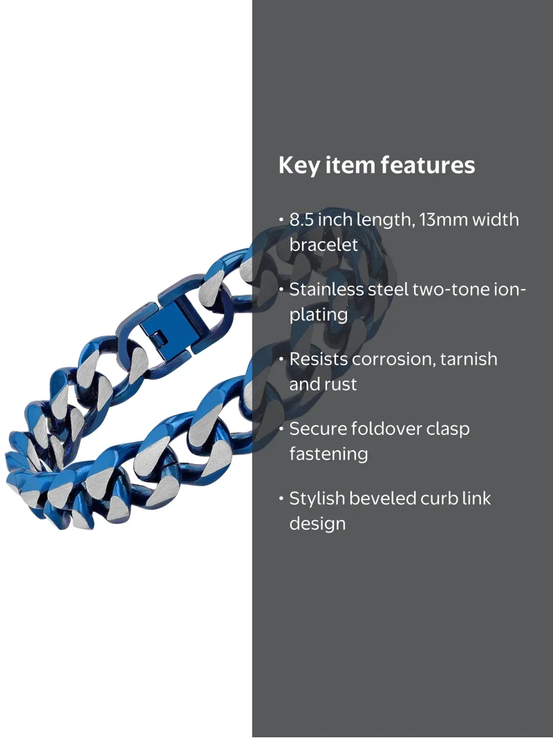 Free Shipping! Brilliance Fine Jewelry Men's Blue Stainless Steel