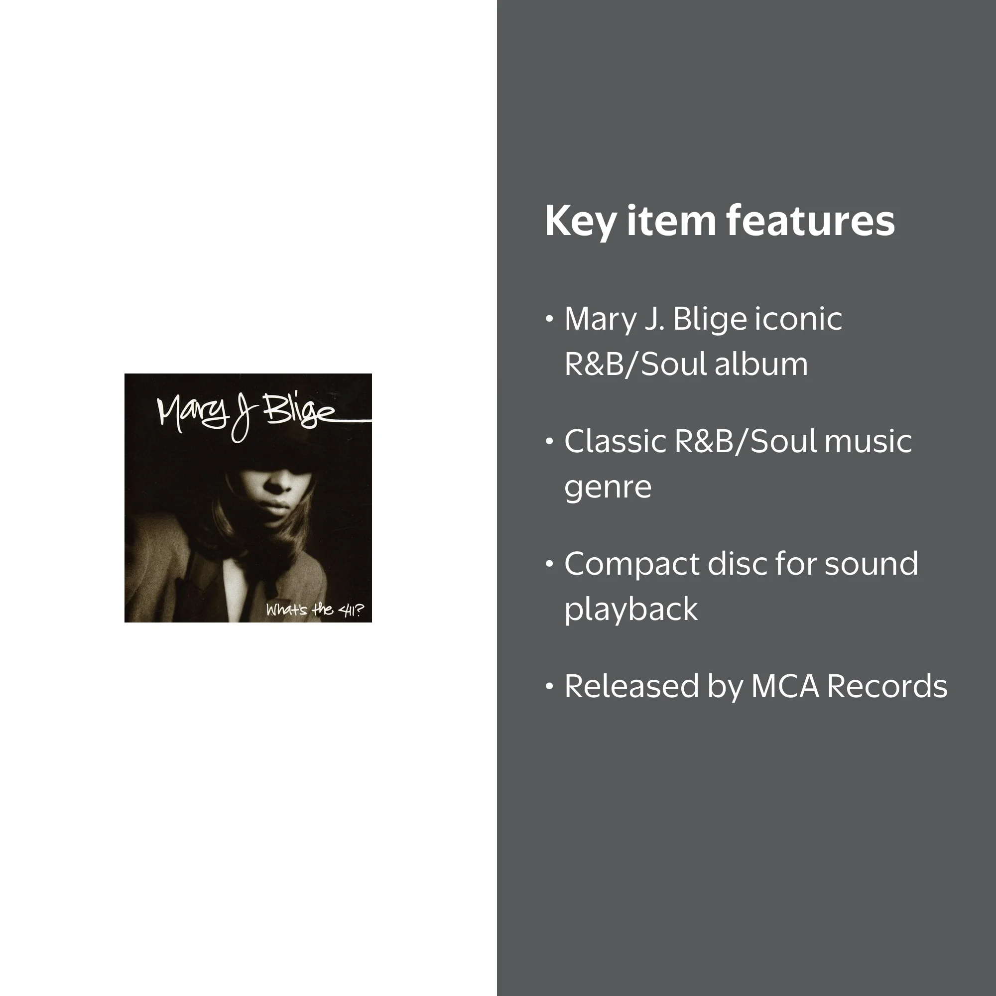 MCA Corporation, Mary J. Blige - What's the 411 CD, Music