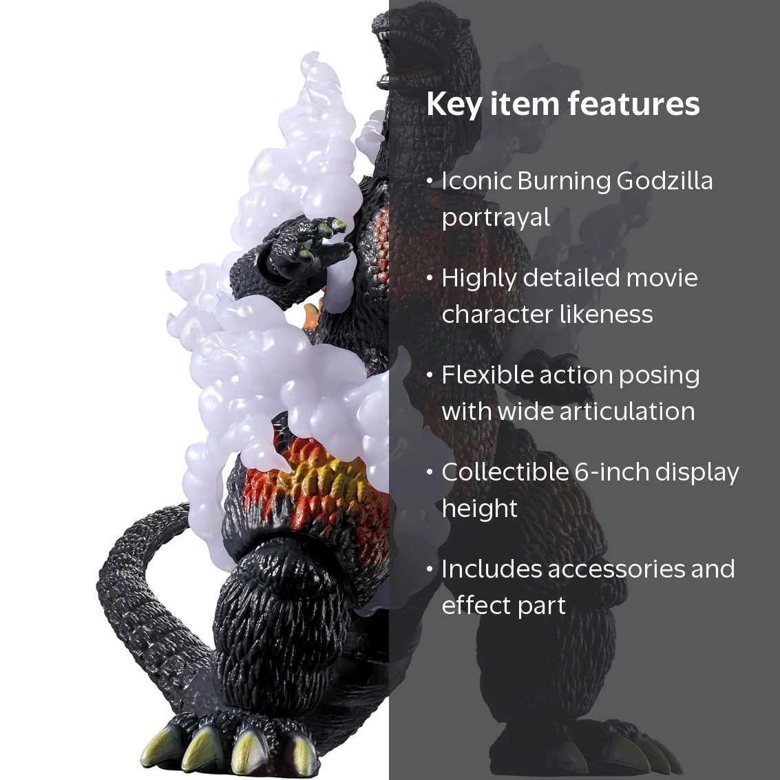 Bandai Namco, Godzilla, Burning Godzilla Action Figure, 6 Inches