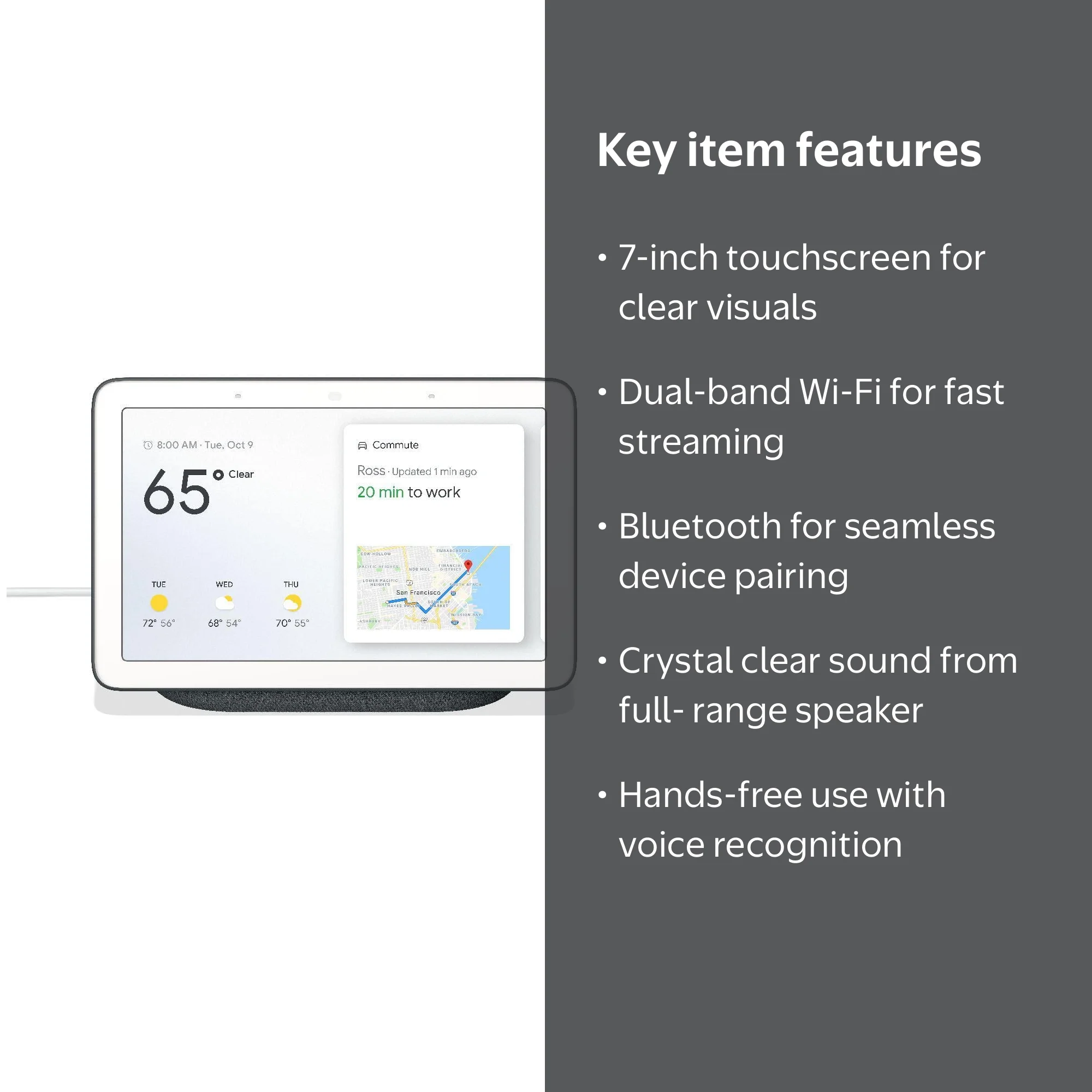 Google Nest Hub Home Smart Display Assistant - Charcoal - Walmart.com