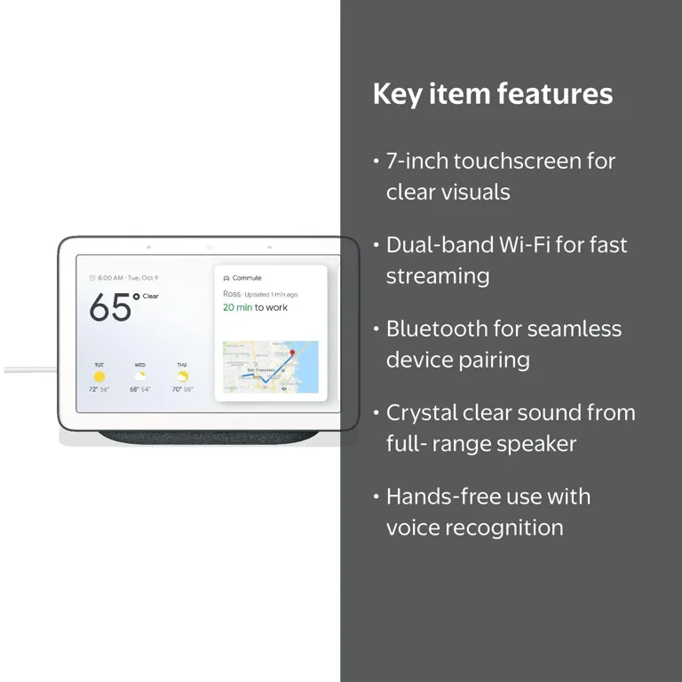 Google Nest Hub Home Smart Display Assistant - Charcoal - Walmart.com