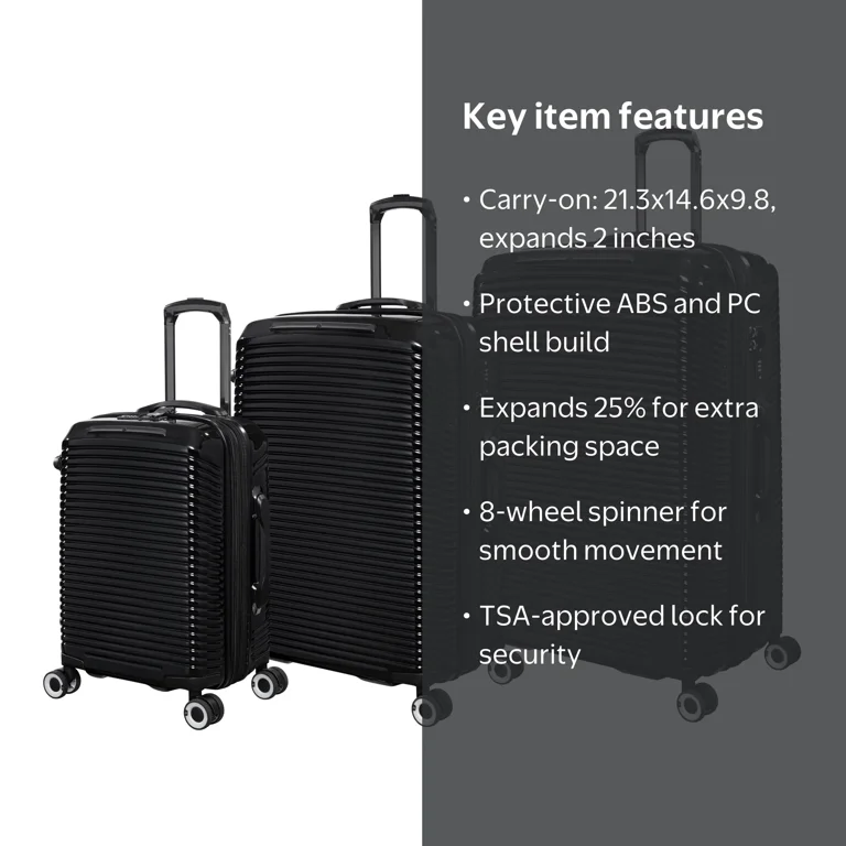 it luggage Traversed 3 Piece Hardside 8 Wheel Expandable Luggage