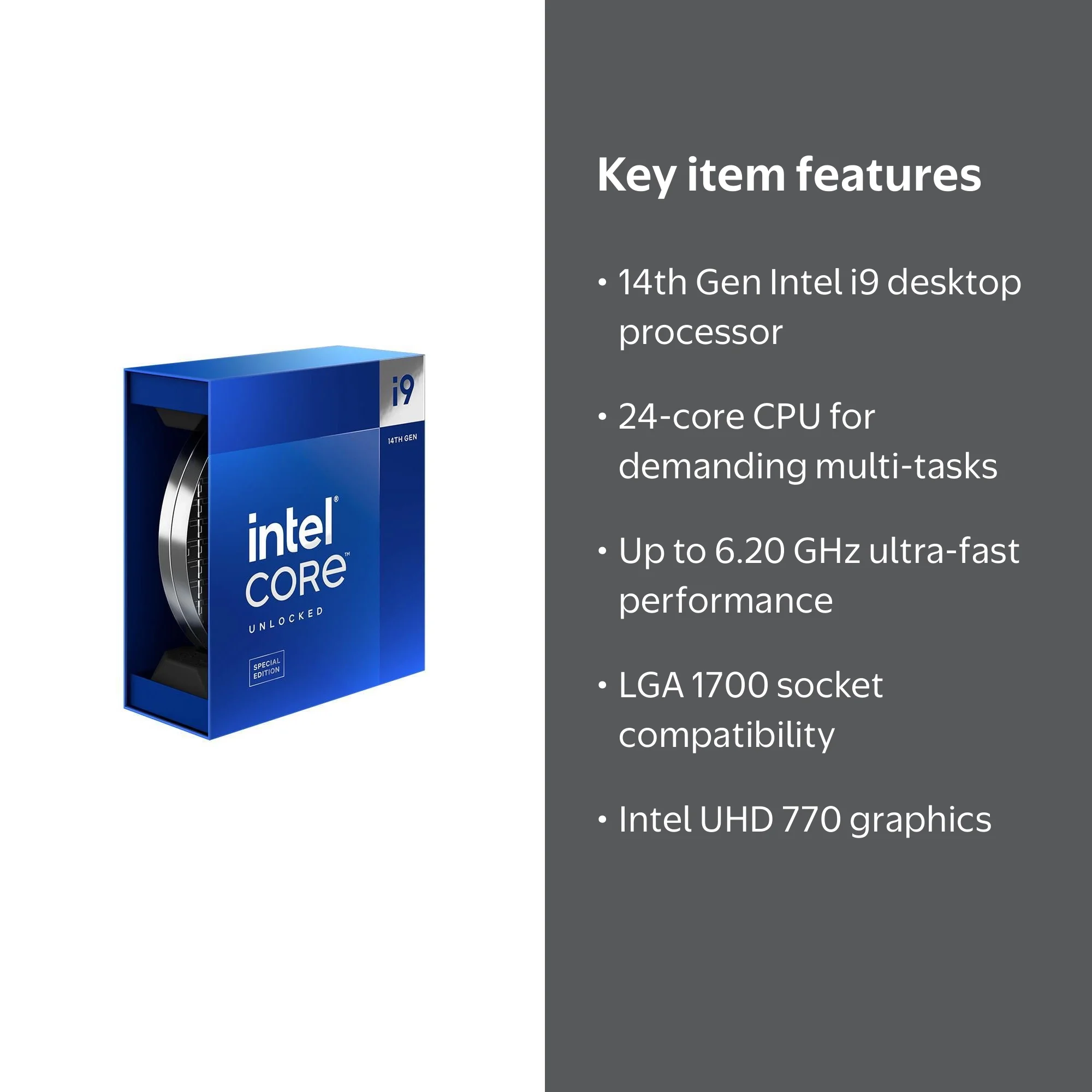 Intel Core i9-14900KS - 14th Gen, 24-Core, 3.2/2.4 GHz, 150W, UHD