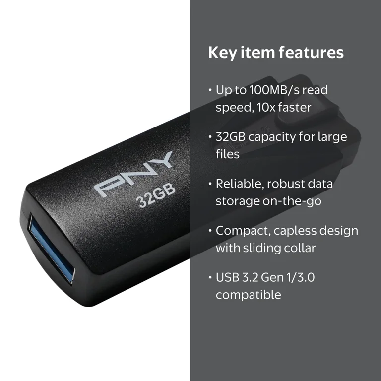 PNY 32GB Elite USB 3.2 Flash Drive - Walmart.com