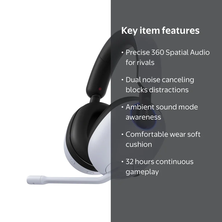 Sony INZONE H9 Wireless Noise Canceling Over-ear Gaming Headset