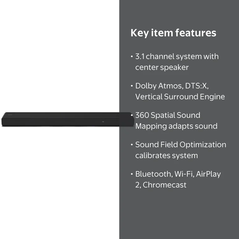 Sony, Soundbar, HT-A3000, 3.1ch with Dolby Atmos & DTS:X - Walmart.com
