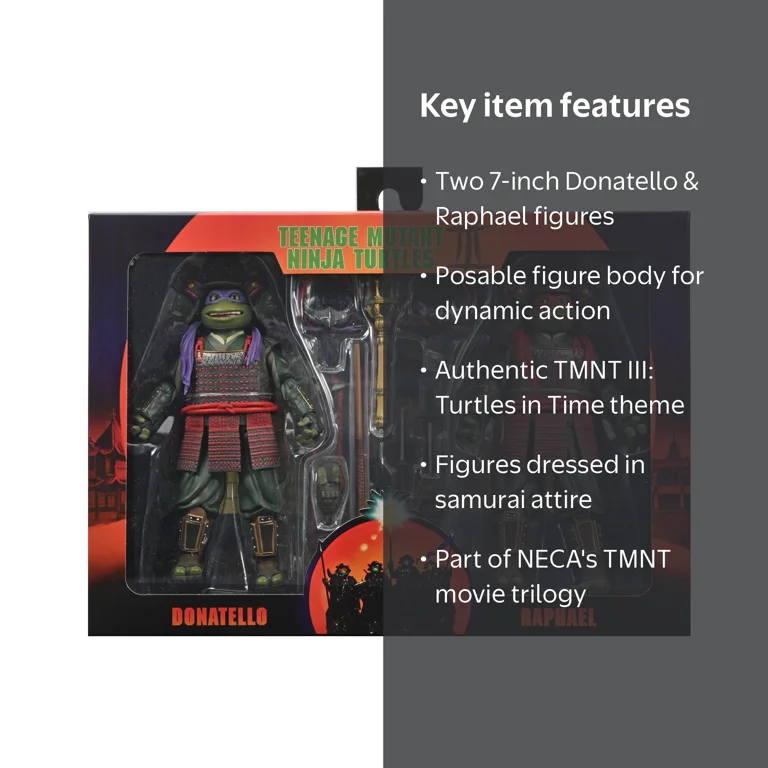 NECA TMNT 3 Movie - Turtles in Time - Donatello & Raphael 2 Pack