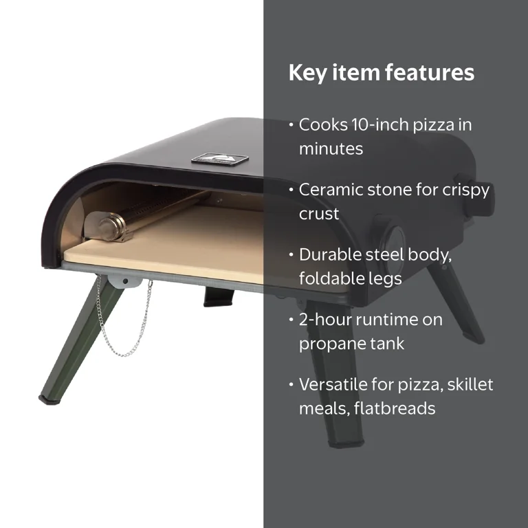Ozark Trail Portable Propane Gas Pizza Oven with Cordierite Stone