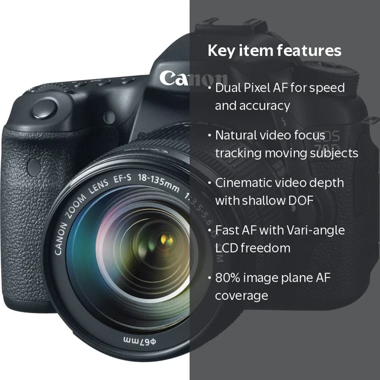 Canon EOS 70D Digital SLR Camera with 18-135mm STM Lens - Walmart.com