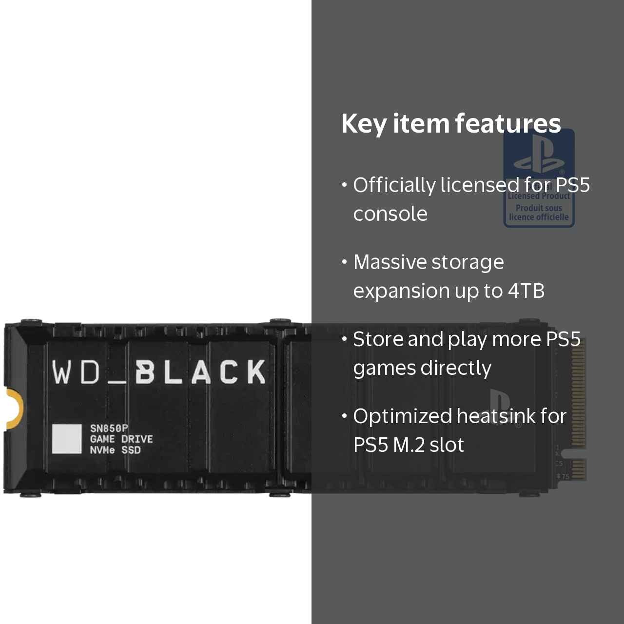 WD_BLACK SN850P NVMe SSD 4TB PS5専用 WD BLACK, NVMe SSD, 4TB, Officially Licensed for PS5 - Walmart.com
