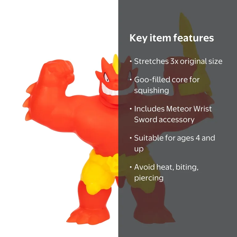 マスターストレッチ用バンジートーン Heroes of Goo Jit Zu Meteor Madness, Stretchy Blazagon Action