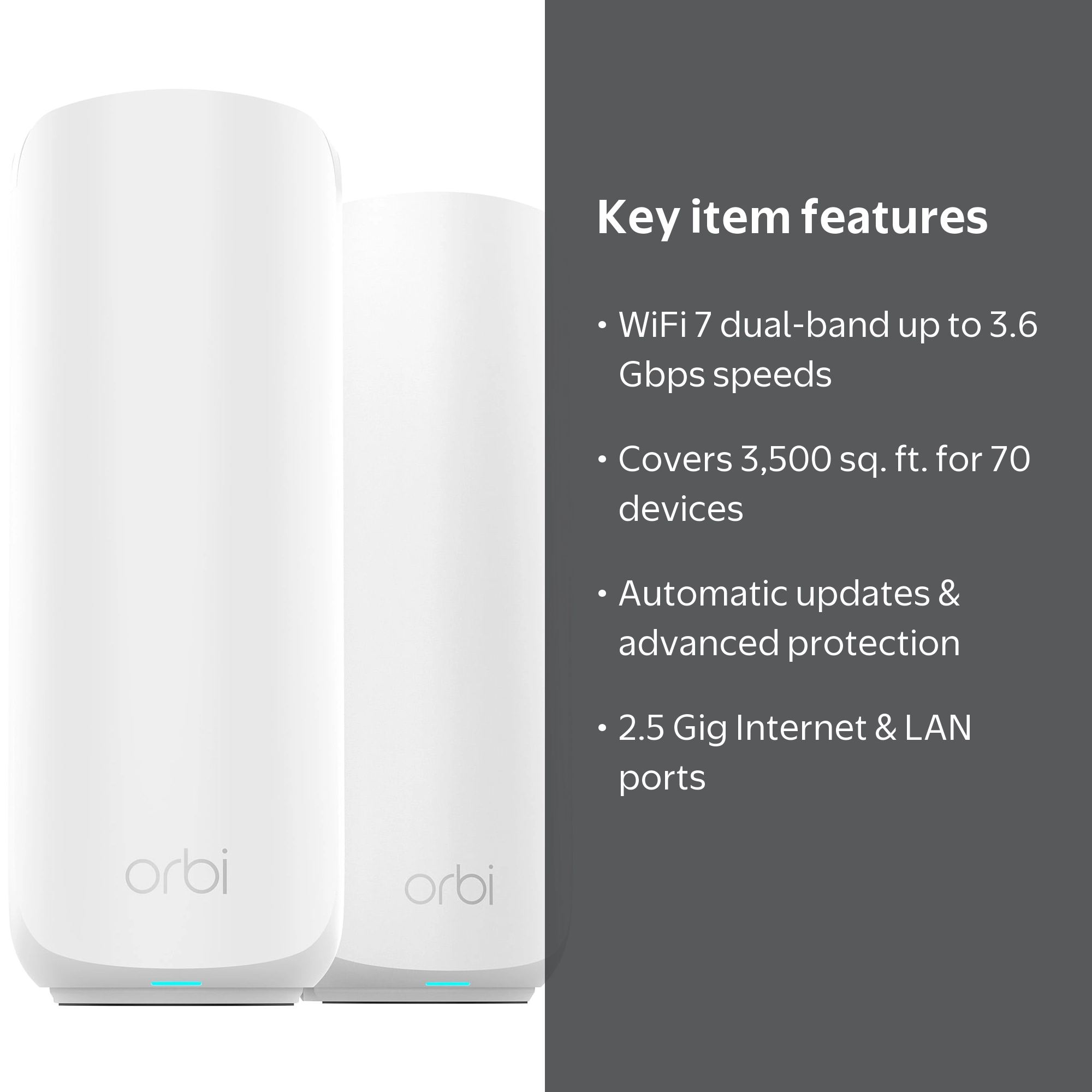 NETGEAR Orbi 260 Series Dual-band WiFi 7 Mesh Network System for
