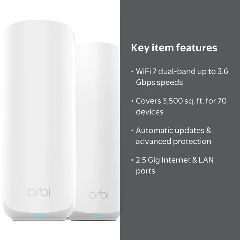 NETGEAR Orbi 260 Series Dual-band WiFi 7 Mesh Network System for