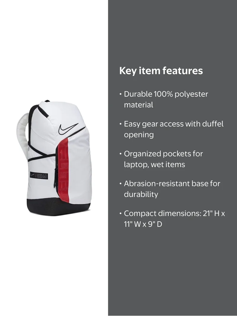 Nike, Elite Pro Basketball Backpack, BA6164, Black Polyester