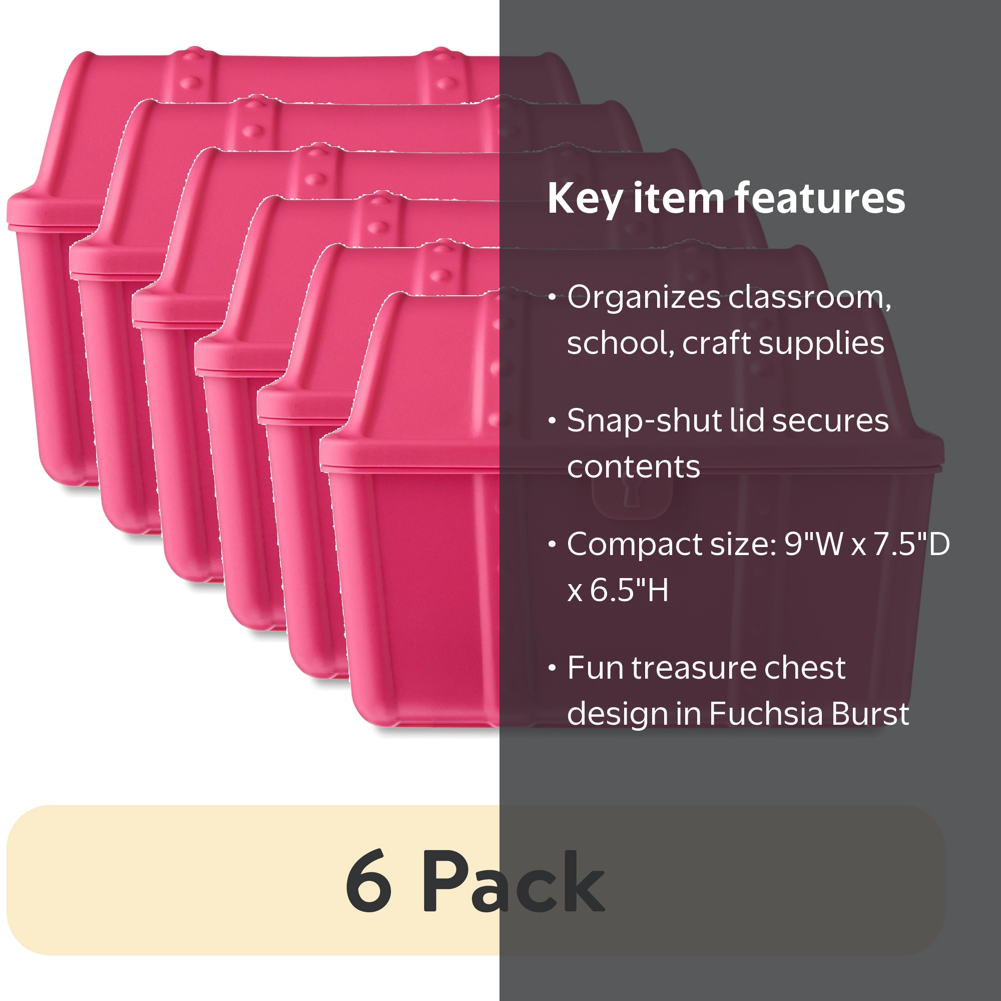 6 pack) Pen+Gear Treasure Box, Fuchsia Burst - Walmart.com