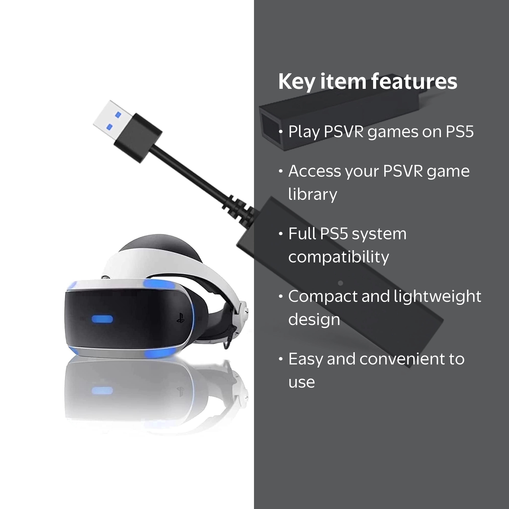 Aousin PS VR Adapter, PS4 Camera Adapter for PS5 Console, Mini USB