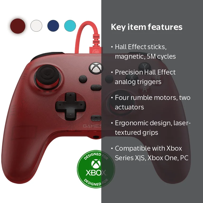 GameSir, Controller, Wired, Anti-drift Hall Effect Sticks, Ruby