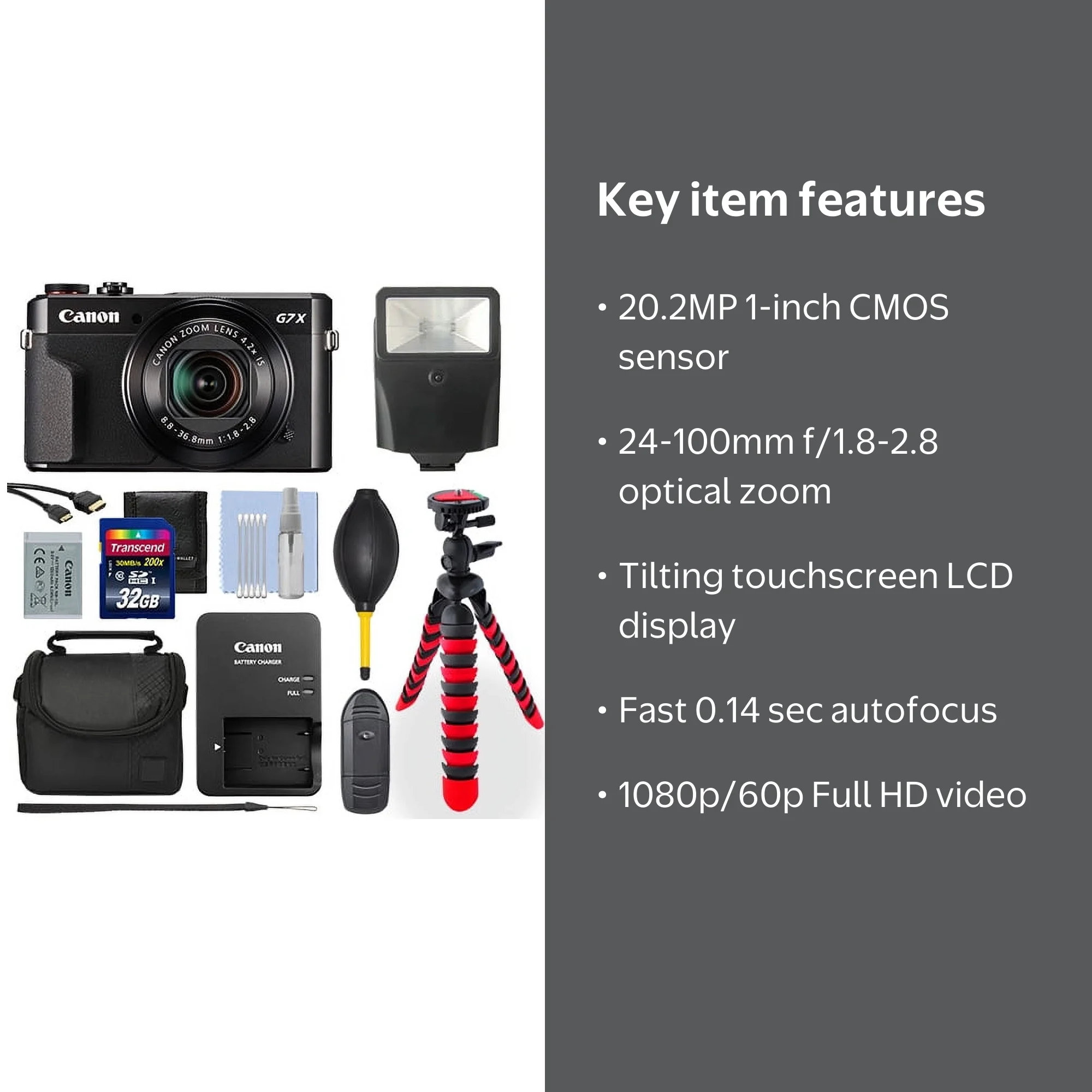 Canon Powershot G7x Mark II 20.1MP Compact Digital Camera with