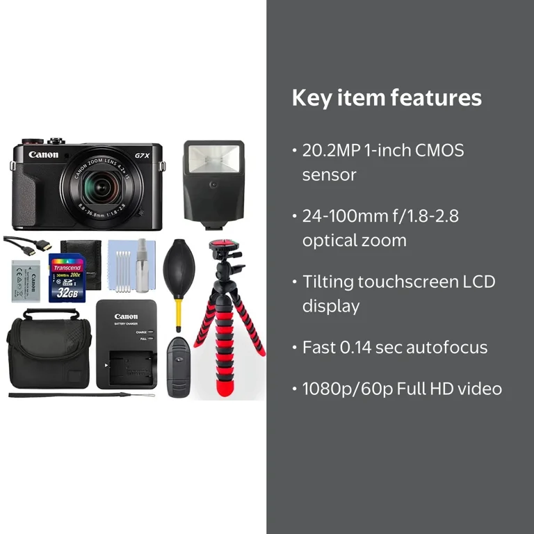 Canon Powershot G7x Mark II 20.1MP Compact Digital Camera with