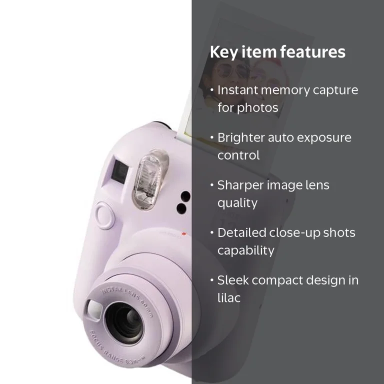 Fujifilm, Instax Mini 12 Instant Film Camera, Lilac Purple