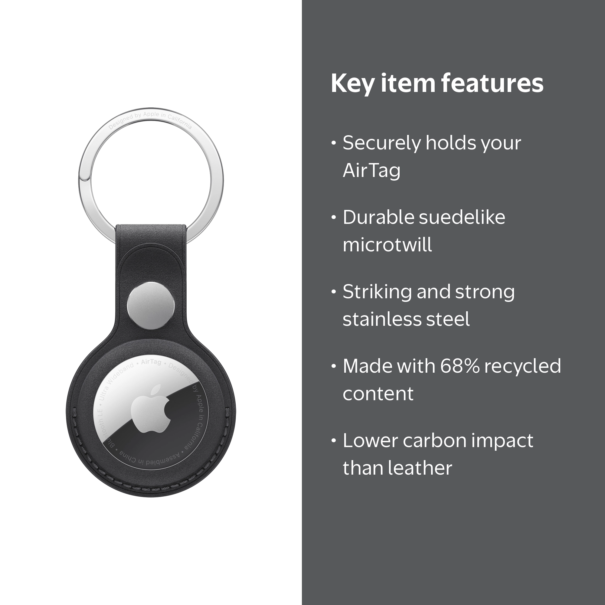 Apple AirTag FineWoven Key Ring - Black - Walmart.com