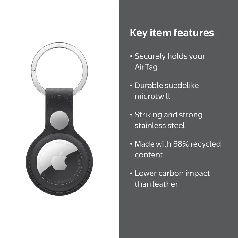 Apple AirTag FineWoven Key Ring - Black - Walmart.com