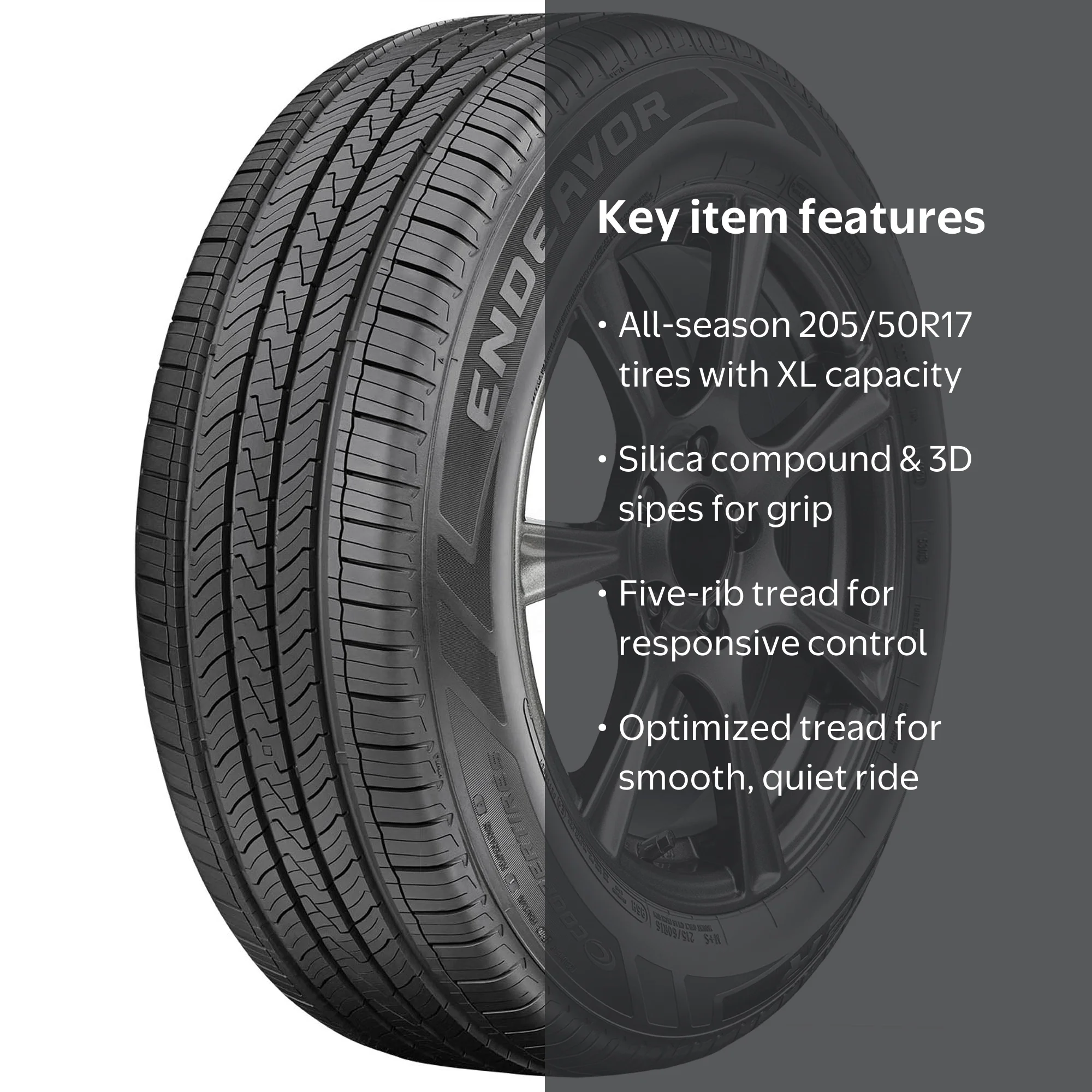 Cooper, Passenger Tire, 205/50R17 93V XL, All Season - Walmart.com