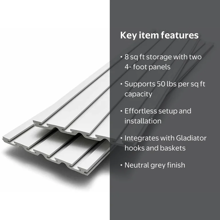 Gladiator, Gearwall Panels, 4' Gray, 2-Pack for Wall Storage