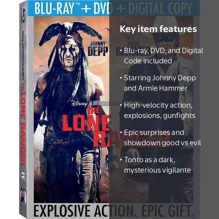 Disney, The Lone Ranger, Blu-ray DVD Digital Copy, Action and
