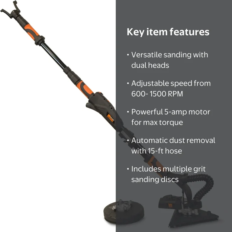 WEN Products Variable Speed 5-Amp Dual-Head Drywall Sander with 15