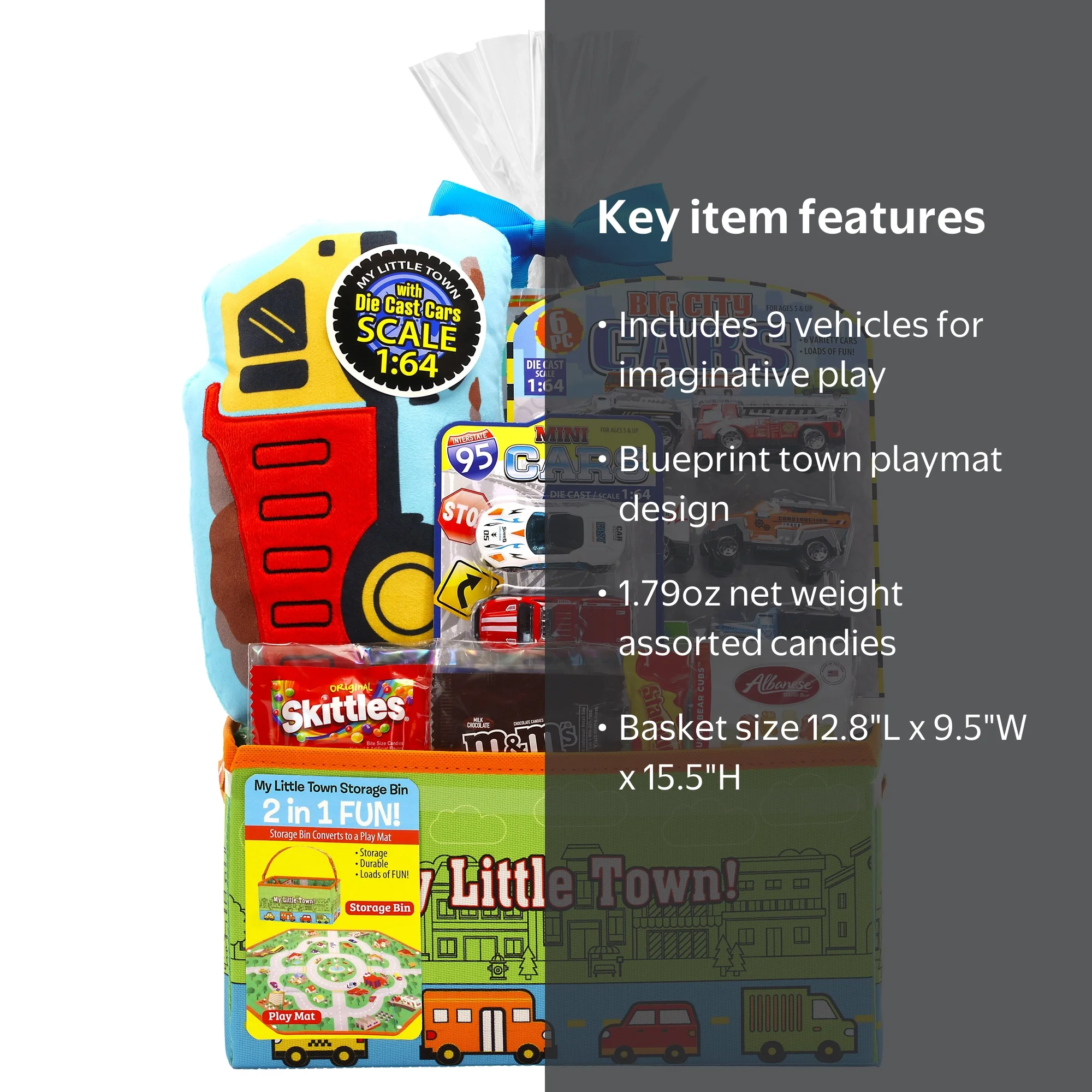 Easter Basket Gift My Little Town 2-in-1 Storage Bin with Toys and
