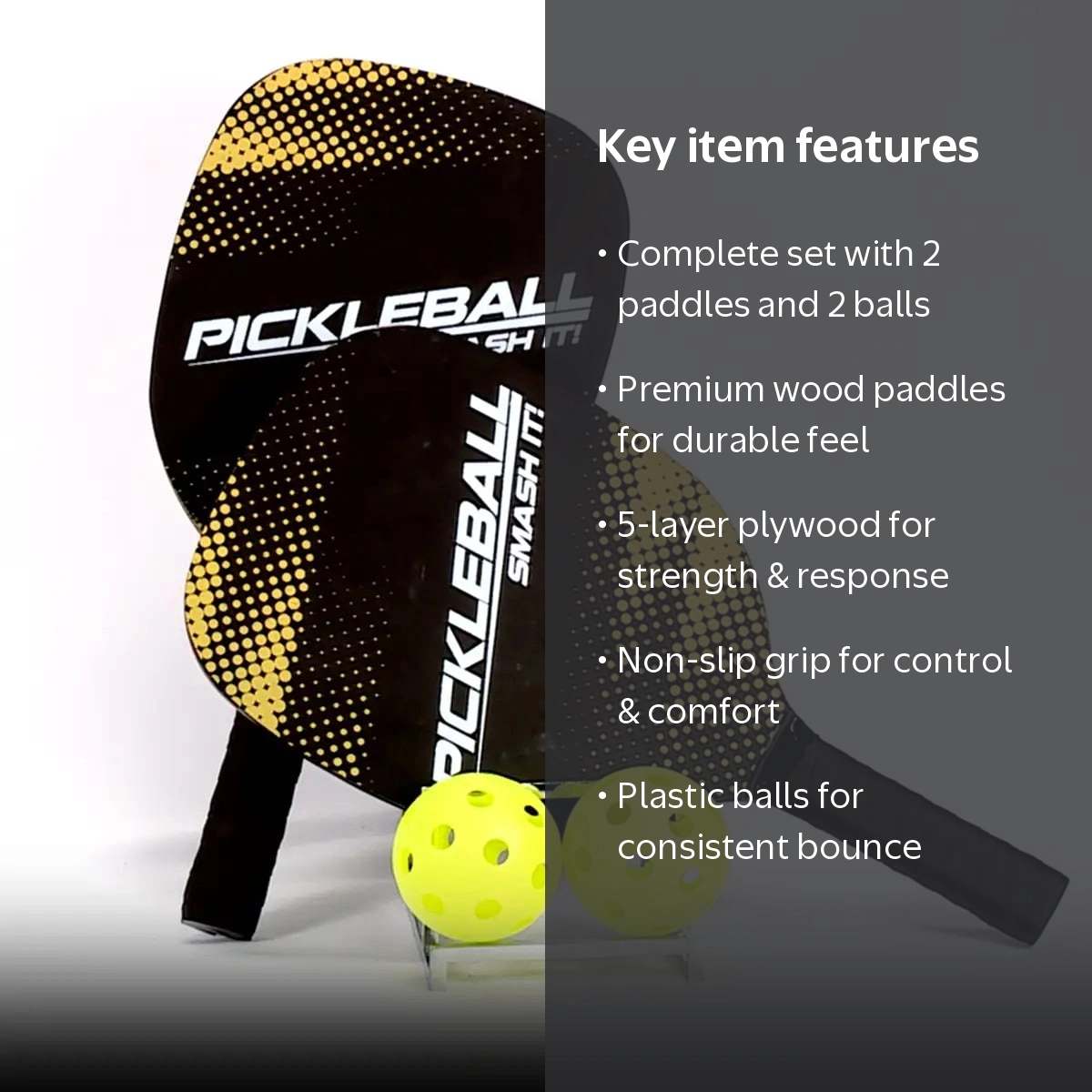 Trend Vision Pickleball Set with 2 Paddles and 2 Balls - Walmart.com