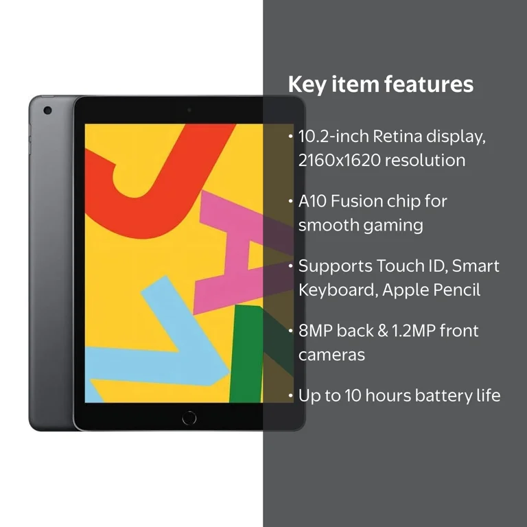 Restored Apple iPad (10.2in, WiFi, 32GB) Space Gray (7th Gen, 2019