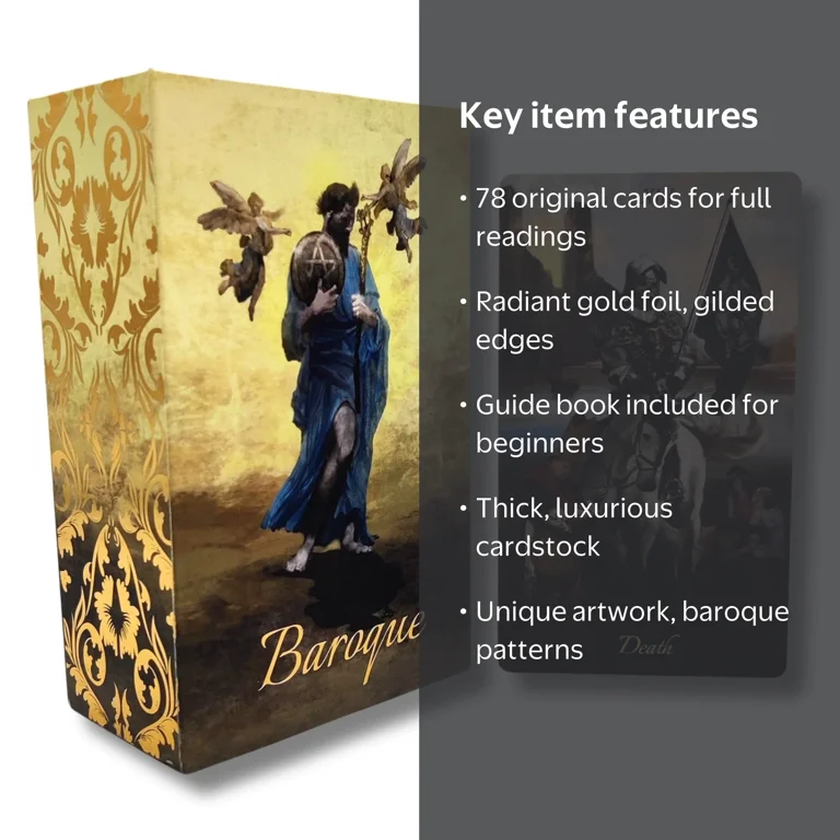 La Muci Baroque Gold Foil Tarot Deck Cards with Guide book for