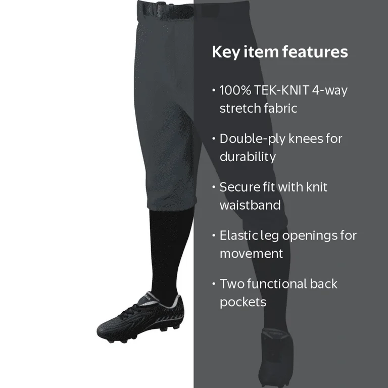 Champro Sports Triple Crown Knickers Baseball Pant, Graphite