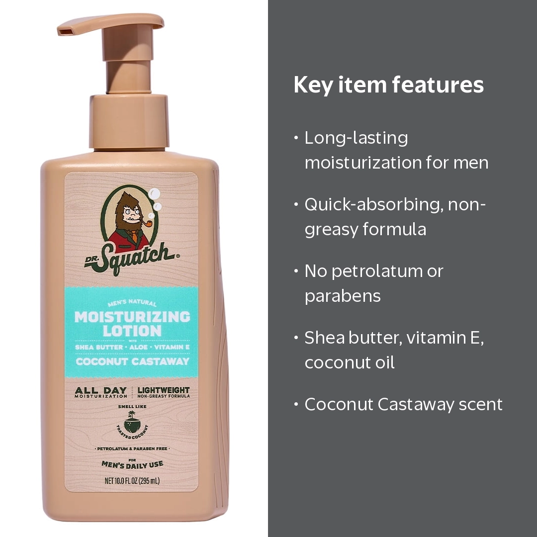 Dr. Squatch Mens Natural Body Moisturizer Lotion, Hand & Body
