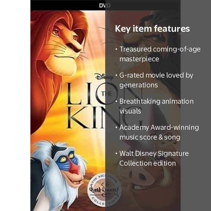 Disney, The Lion King Signature Collection DVD, 1994 Award Winner