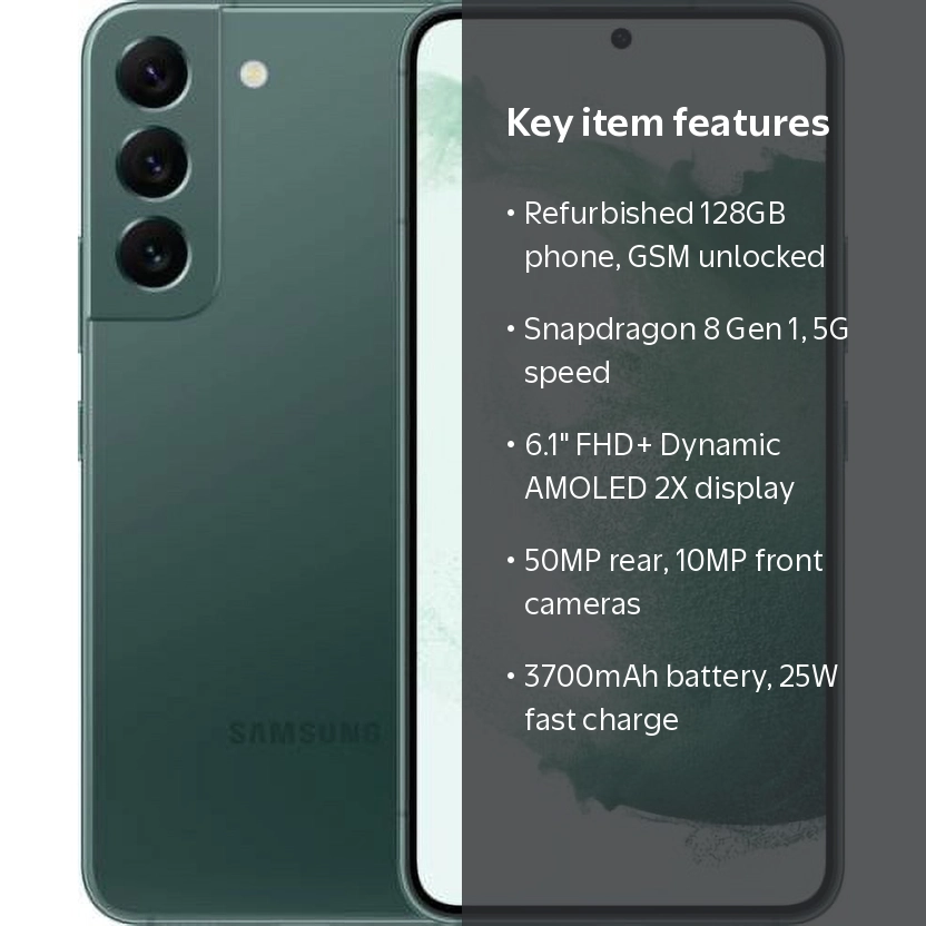 Samsung, Restored Galaxy S22 128GB 5G Unlocked Smartphone, Green