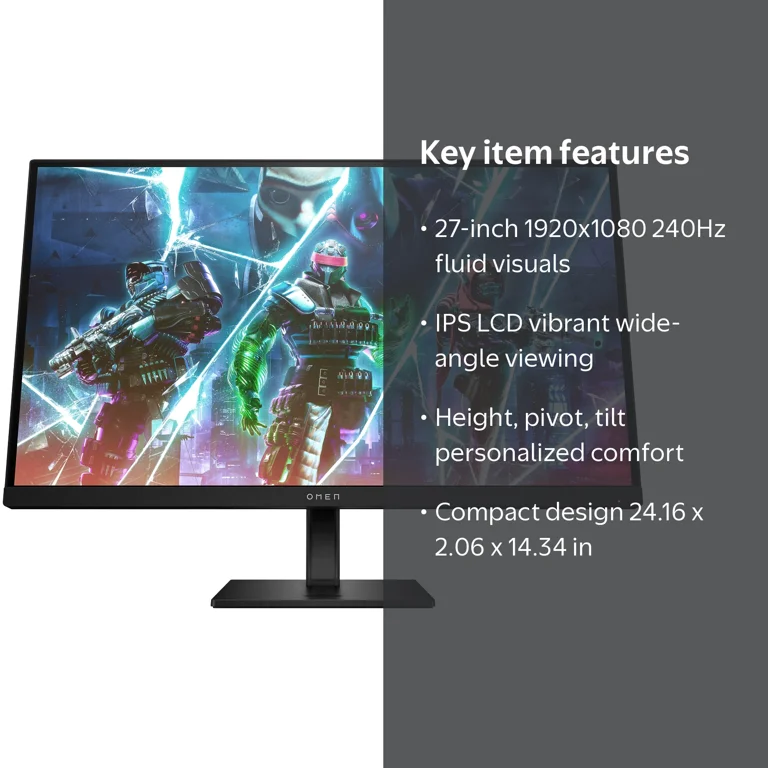 HP, Gaming Monitor, 27 inch FHD 240Hz, G-SYNC Compatible - Walmart.com
