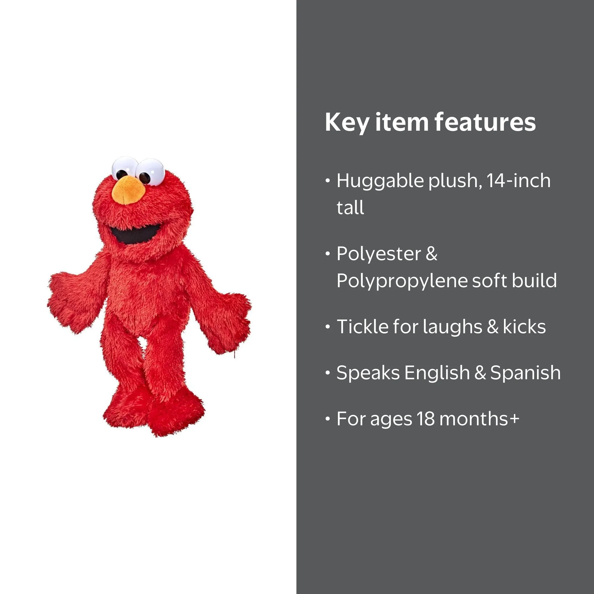 Sesame Street Tickle Me Elmo, 14-Inch Laughing & Talking Plush Toy