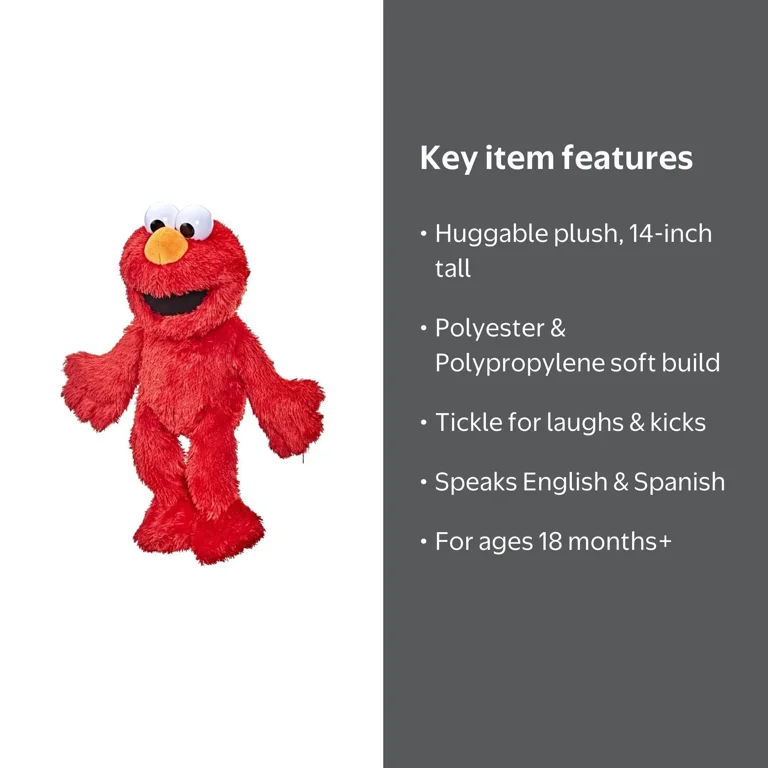 Sesame Street Tickle Me Elmo, 14-Inch Laughing & Talking Plush Toy
